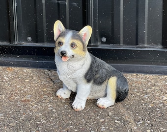 Welsh Corgi Figurine Resin Dog Statue Corgi Fairy Garden Pet