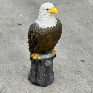 American Eagle Resin Statue 23&quot; Hand Painted Patriotic Decor Garden Outdoor Bald Eagle Sculpture Outside Yard Ornament Lawn Bird Decoration