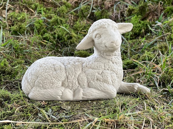 Statues D'agneau Pour Jardin | Figurine De Mouton D'extérieur - Figurine Décorative D'animaux - Sculpture Miniature De Ferme De Moutons Pour Cour, Patio, Pelouse, Porche Kink-au
