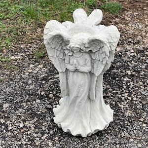 Garden Angels Statue Concrete Three Angels Sculpture Cherub Stone ...
