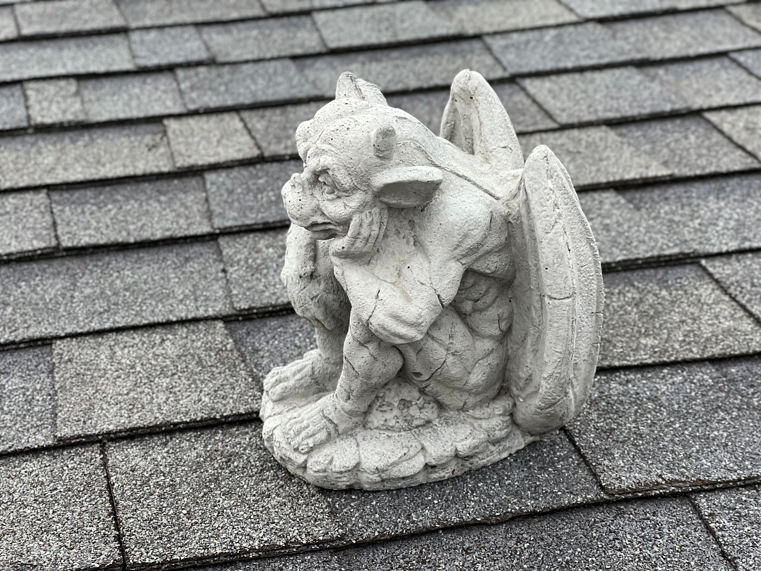 Gargoyle Statue Garden Statue Concrete Sitting Gargoyle Sculpture Stone ...