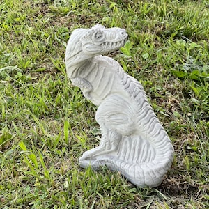 Stone Dinosaur Statue T-Rex Garden Sculpture Concrete Dino Figurine Outdoor Cement Statuary Raptor Yard Art Decorations Lawn Figure