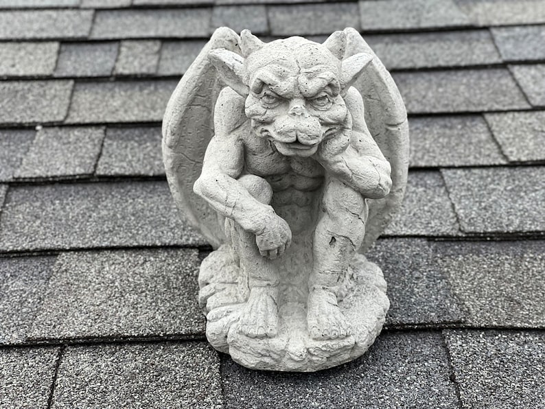 Gargoyle Statue Garden Statue Concrete Sitting Gargoyle Sculpture Stone ...