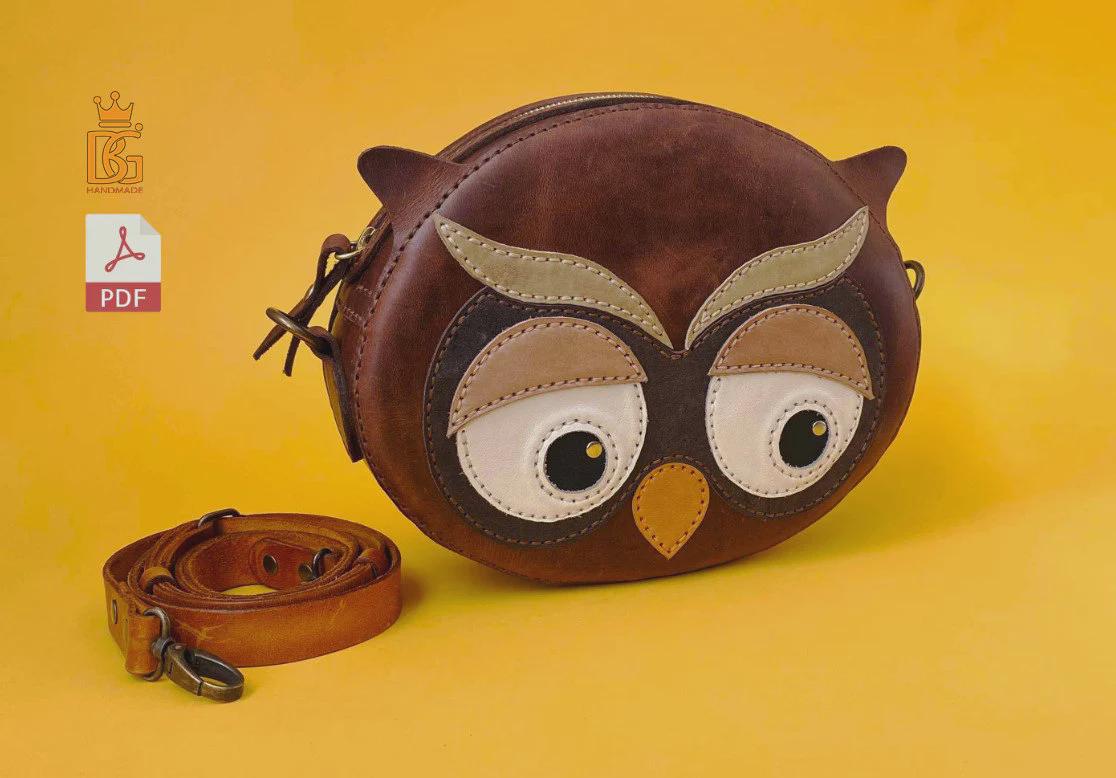 Owl Leather Crossbody Bag Pattern (PDF Download)