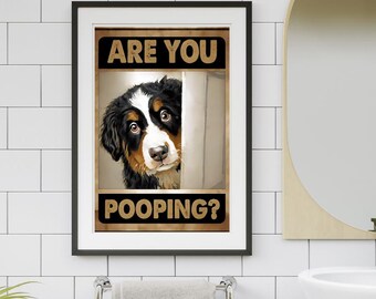 Berner sennenhund badrumskonsttryck: Rolig hunddekor (digital nedladdning)