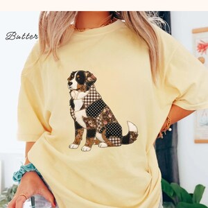 Camiseta de patchwork con diseño de perro de montaña bernés / Camiseta para amantes de los perros