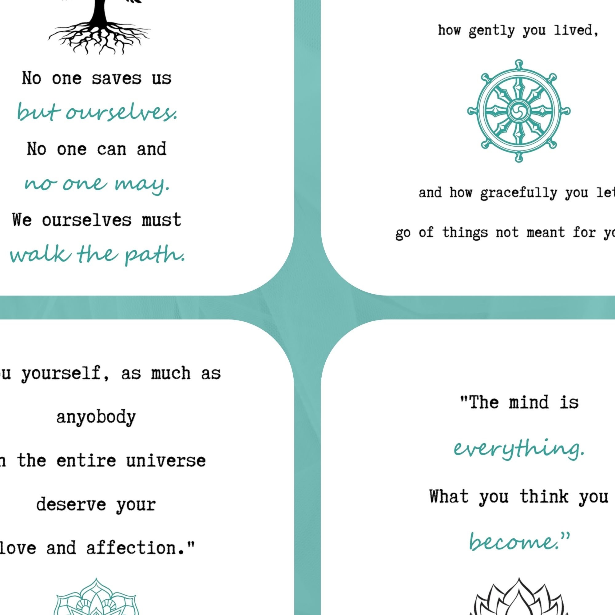 Buddha Quotes Digital Art - Set of 6 Printables - Mindfullness Quotes ...