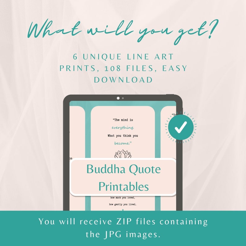 Motivational Quote Printables 6 Piece Minimalist Line Art Lotus Flower ...