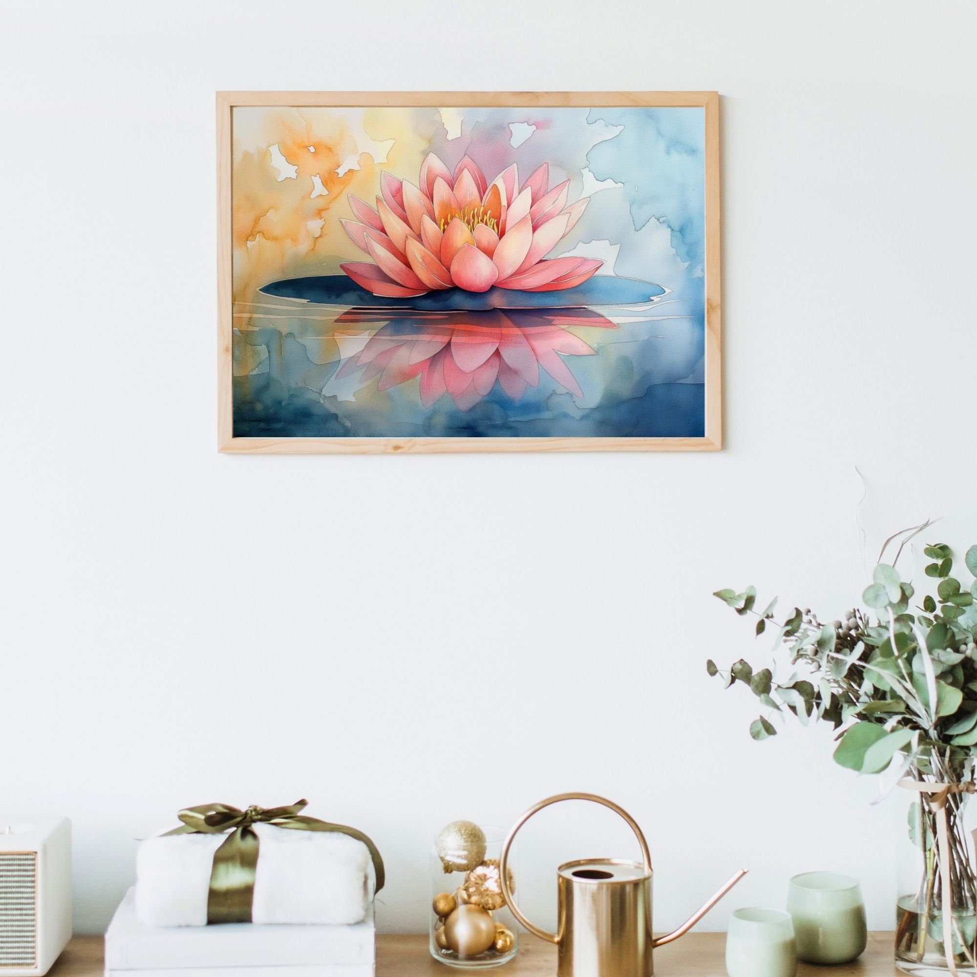 Decorative Lotus Painting, Lotus Wall Art, Lotus Flower Decoration ...