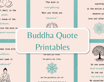 Buddha Quote Printables – Minimalist Lotus Flower Line Art (Digital Download)