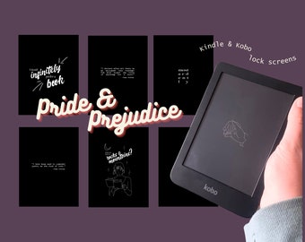 Écrans verrouillés Kindle et Kobo : lot de 6 écrans de veille Pride & Prejudice pour liseuses