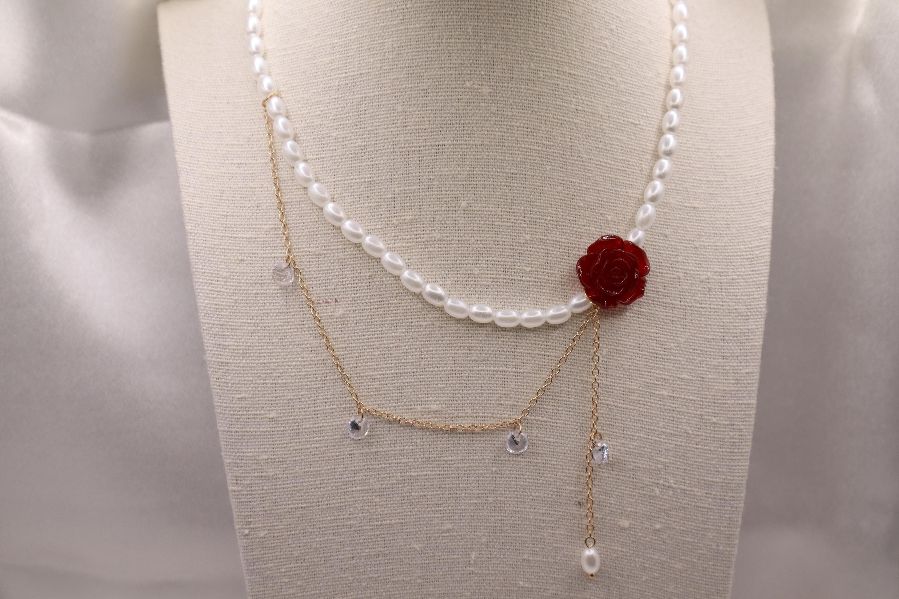 ◆VINTAGE HOLLYWOOD◆ Petit Pearl Rose Necklace VH2435NE009M stage_R.jpg