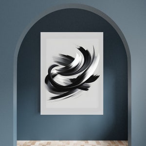 Abstract Black and White Canvas - Home Decor - Interior Design - Wall Art