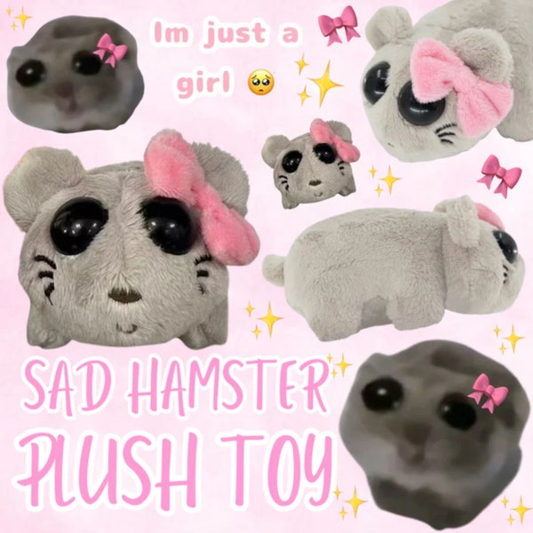 Sad hamster meme plush toy