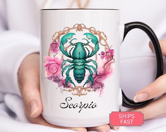 Scorpio Zodiac Mug, Zodiac Sign Coffee Cup for Friend, Spicy Scorpio Gift C1137
