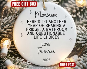 Roommate Ornament, Personalized Roommate Christmas Ornament Gifts For Roommate Custom Keepsake Roommate Christmas Ornament Gift ON561