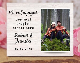 Engagement Gift, Personalized  Picture Frame for Couples, Custom Engagement Keepsake, Newly Engaged Gift, Mr & Mrs Plaque PB1012-D
