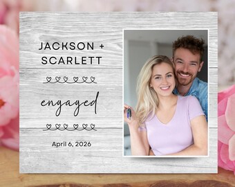 Engagement Gift, Personalized  Picture Frame for Couples, Custom Engagement Keepsake, Newly Engaged Gift, Mr & Mrs Plaque PB1027-H