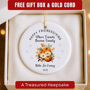 Friendsgiving Ornament, Personalized Ornament For Best Friend, Custom Friendship Gift Ornament For Friends, Bestie Gift, BFF Gift, ON446 afbeelding 3