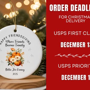 Friendsgiving Ornament, Personalized Ornament For Best Friend, Custom Friendship Gift Ornament For Friends, Bestie Gift, BFF Gift, ON446 afbeelding 7