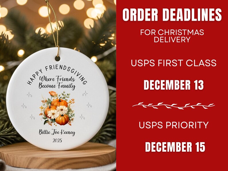 Friendsgiving Ornament, Personalized Ornament For Best Friend, Custom Friendship Gift Ornament For Friends, Bestie Gift, BFF Gift, ON446 afbeelding 7