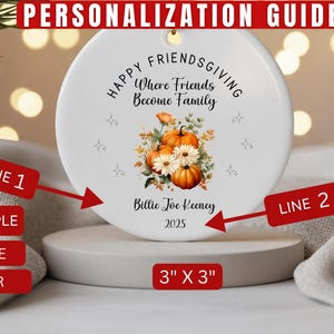 Friendsgiving Ornament, Personalized Ornament For Best Friend, Custom Friendship Gift Ornament For Friends, Bestie Gift, BFF Gift, ON446 afbeelding 2