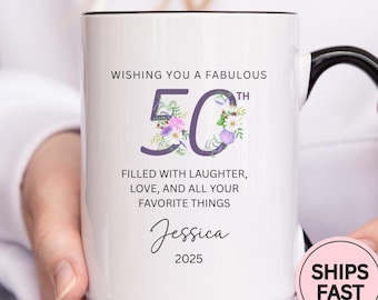 50th Birthday Mug, 50th Birthday Gift For Women, Best Friend Birthday Mug, 50th Coffee Mug, 50th Birthday Gift For Women Friends, C1102