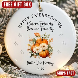 Friendsgiving Ornament, Personalized Ornament For Best Friend, Custom Friendship Gift Ornament For Friends, Bestie Gift, BFF Gift, ON446 afbeelding 1