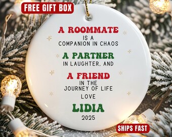 Roommate Ornament, Custom Ornament For Roommate, Christmas Gift For Roommate, College Dorm Roommate Gift, Gift For Apartment Roommate, ON536