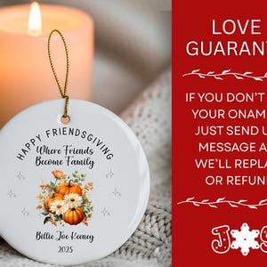 Friendsgiving Ornament, Personalized Ornament For Best Friend, Custom Friendship Gift Ornament For Friends, Bestie Gift, BFF Gift, ON446 afbeelding 4