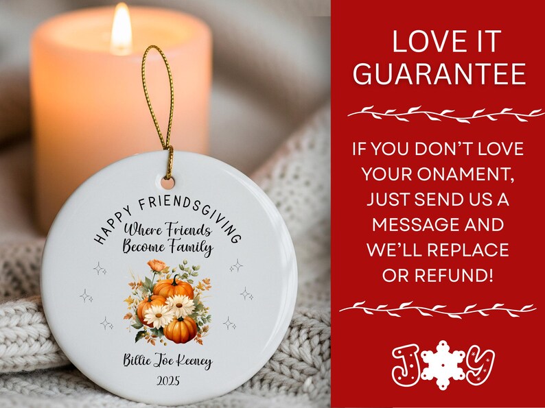 Friendsgiving Ornament, Personalized Ornament For Best Friend, Custom Friendship Gift Ornament For Friends, Bestie Gift, BFF Gift, ON446 afbeelding 4