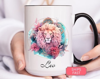 Leo Zodiac Mug, Zodiac Sign Coffee Cup For Friend, Bold Lion Gift C1140