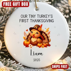 Personalized First Thanksgiving Baby Ornament, Custom Baby Keepsake Gift ON666