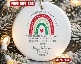 Caregiver Thank You Ornament, Personalized Appreciation Gift For Home Care ON1091