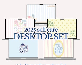 2025 Self Care Desktop-Hintergründe Hochwertige Pastell Hintergründe für Mac, Windows, Laptop, PC, bunte Ästhetik