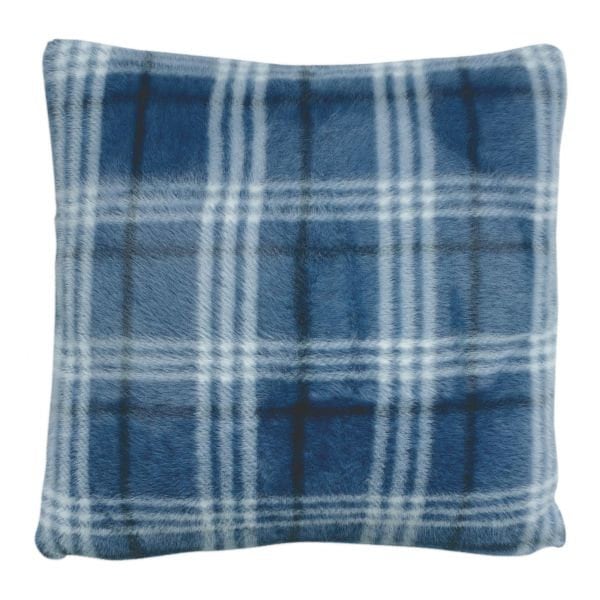 Coussin tartan fausse fourrure 45 X 45 CM