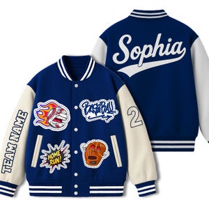 Personalized Varsity Baseball Jacket: Custom Name, Team, Number