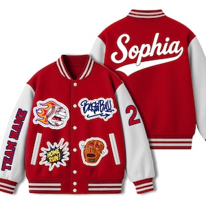 Personalized Varsity Baseball Jacket: Custom Name, Team, Number