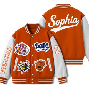 Personalized Varsity Baseball Jacket: Custom Name, Team, Number