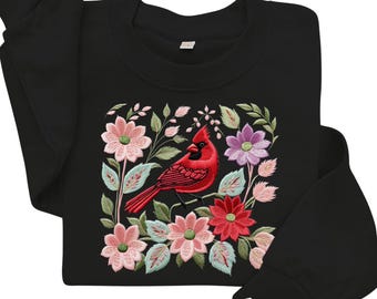 Embroidered Flower Sweatshirt, Floral Crewneck, Embroidered Crewneck, Valentines Lover Sweatshirt, Cute Crewneck, Cute Outfit, Wild Flowers