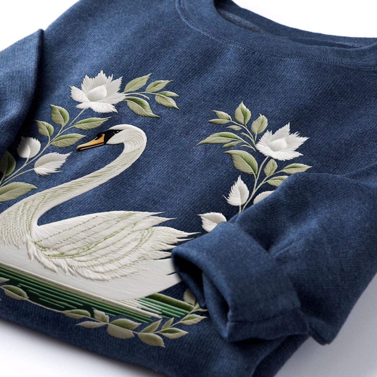 Embroidered Swan Sweatshirt, Animal Crewneck, Embroidered Crewneck, Lover Sweatshirt, Cute Crewneck, Cute Outfit, Couple Sweatshirt