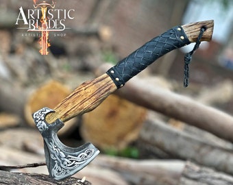 Custom Handmade Carbon Steel Axe | Personalized Gift for Groomsmen, Wedding, Father's Day |Boyfriend Gift, Gift for Him and Her, Vikings Axe