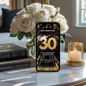 Cheers to 30 Years Stylish E-Invite for Your Milestone Birthday - Celebrate in Style: Modern Digital Invitation for Your 30th Birthday Bash