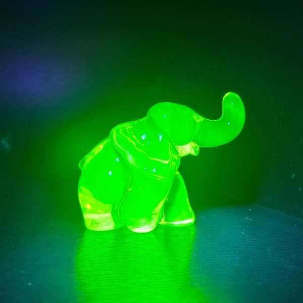 Rare Uranium Vaseline Elephant