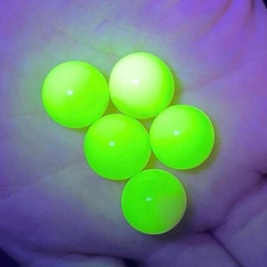 Vintage Pastel Yellow And Pink Uranium Marbles BRIGHT