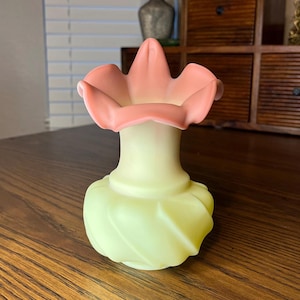 Fenton Burmese Wavecrest Vase