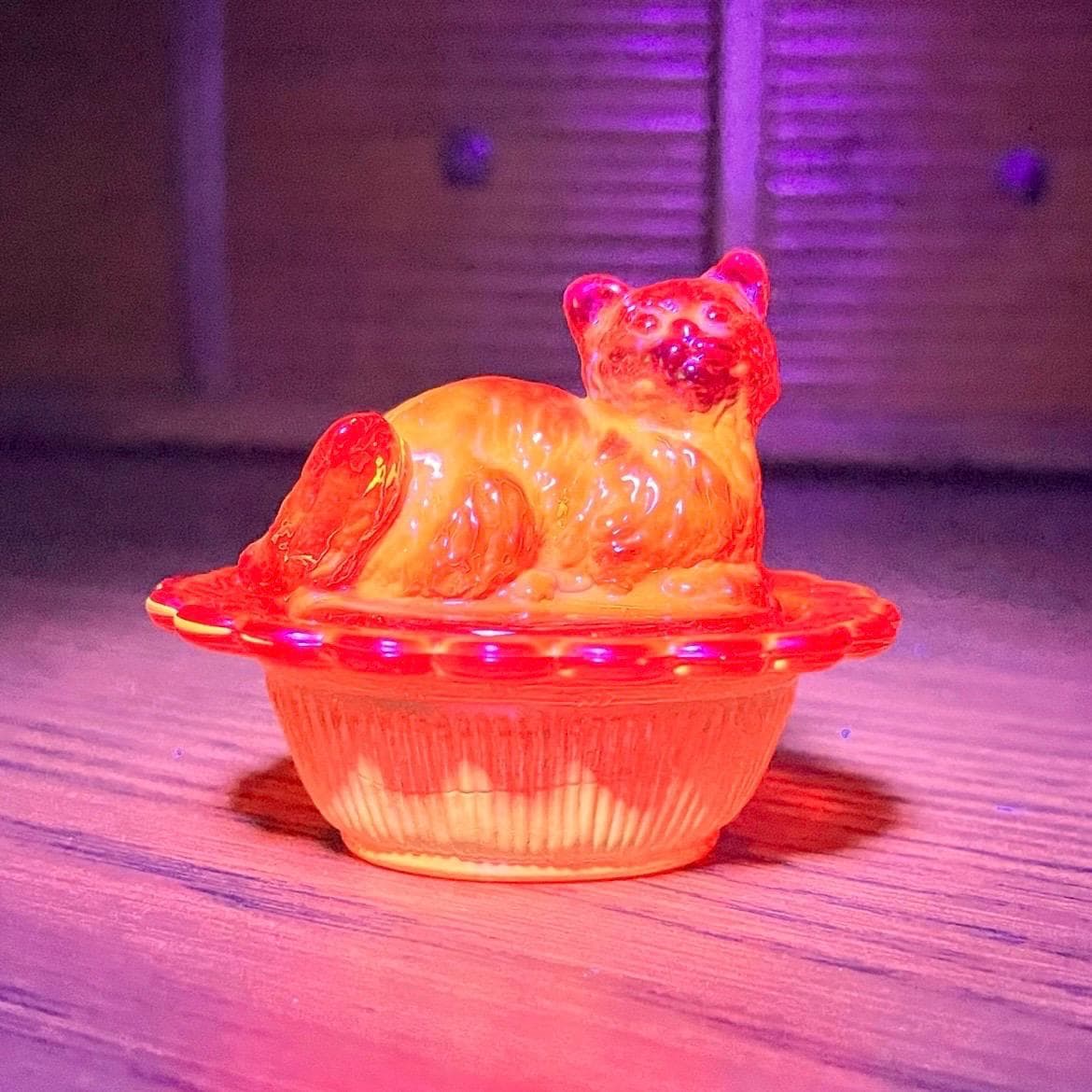 Indiana Glass Cat on Nest - Etsy Canada