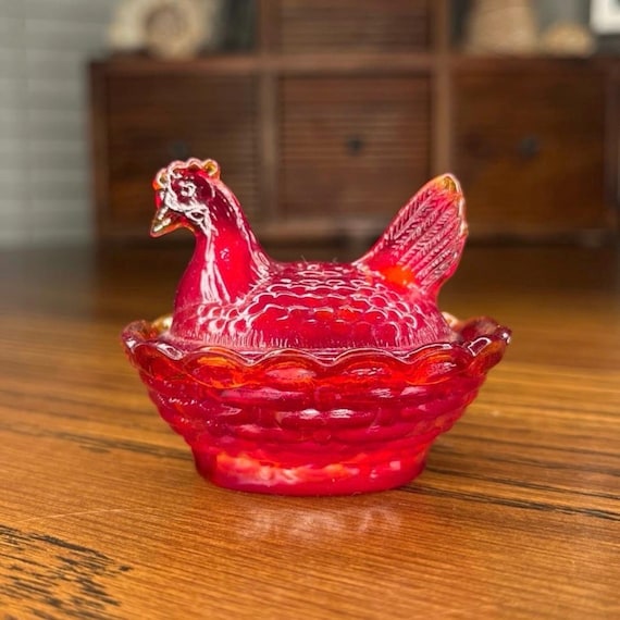 Boyd社 ウランガラス 鳥 小物入れ キャニスター 置物 Boyd Glass