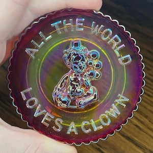 Mosser Amberina Carnival Clown Plate