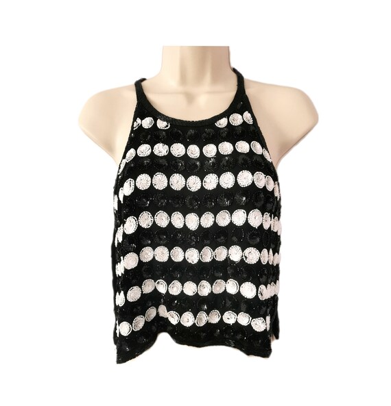 oasis black sequin top